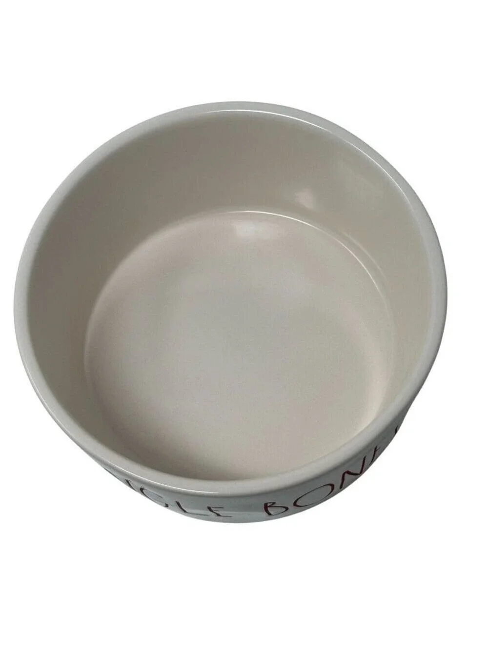 Rae Dunn Jingle Bones Red Letter Dog Bowl 6in Holiday Pet Dish Christmas Ceramic